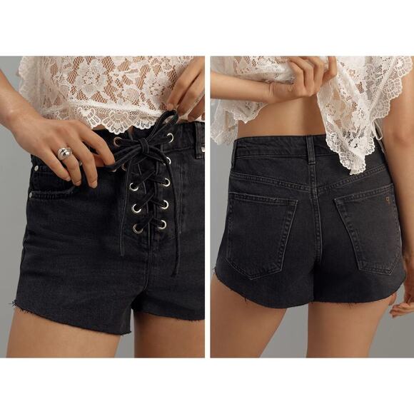 Pilcro Pants - Pilcro Lace-Up Denim Shorts size 29